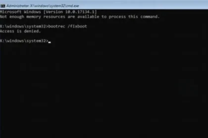 Fixing 'Access is Denied' Error When Running Bootrec Fixboot Command in Windows Tutorial