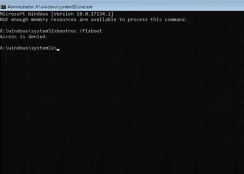 Fixing 'Access is Denied' Error When Running Bootrec Fixboot Command in Windows Tutorial