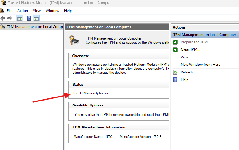TPM 2.0 مفعل
