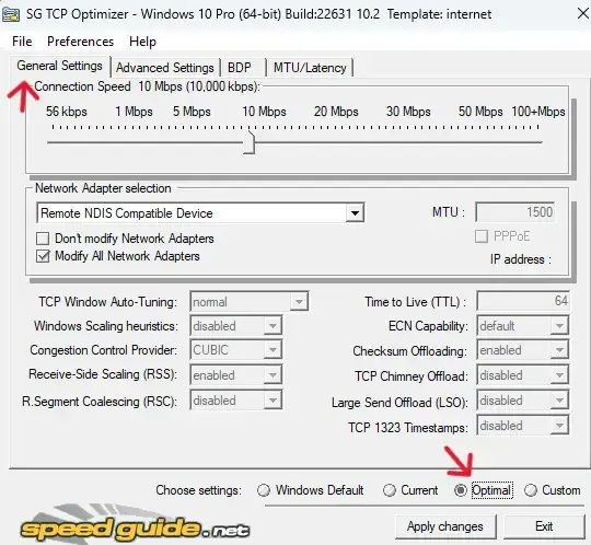 اختيار الإعدادات المثلى اختيار الإعدادات المثلى