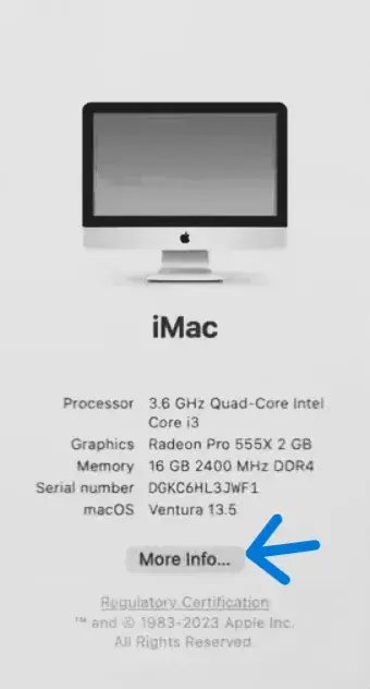 Screenshot 2024-10-08 150404 العثور على مواصفات جهاز MacBook الخاص بك