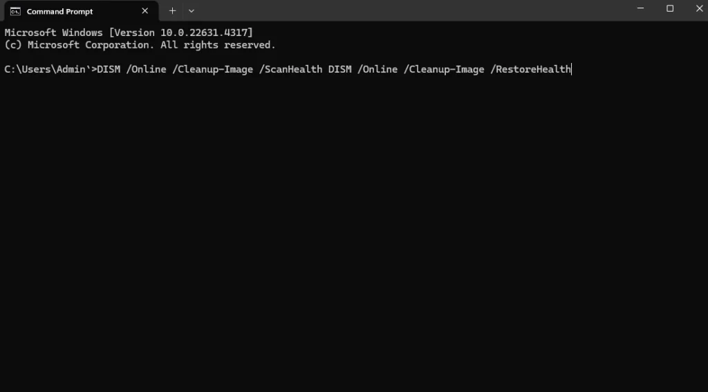 أمر DISM قد لا يعمل على Windows 11