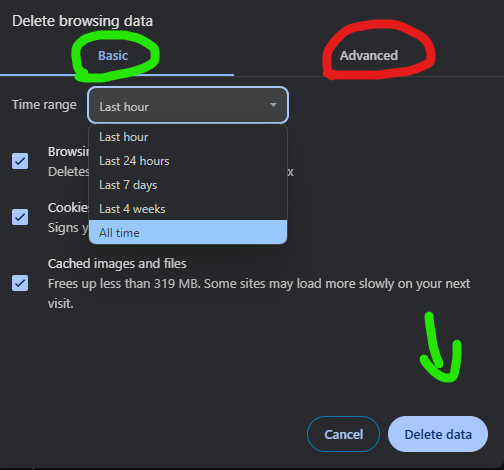 Clear Browsing Data