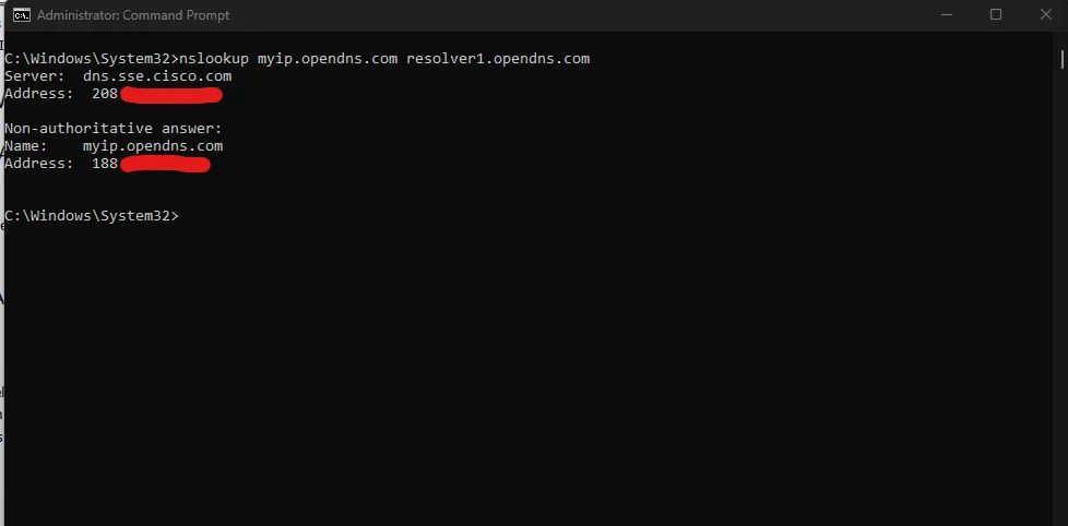 Find Your Public IP Address using cmd or command prompt